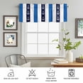 thumbnail image 5 of Kitchen Valances for Window, Navy Blue Stripe Nautical Anchor Light Filtering Rod Pocket Valance Curtain, Minimalist Style Short Curtains Window Topper for Bedroom Bathroom Living Room 42x12in, 5 of 9
