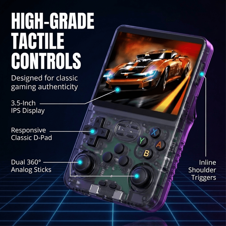 R36S クリアブラック 128GB ゲーム Old Arcade R36S 128GB Handheld Game Console, 50+ Emulators, for