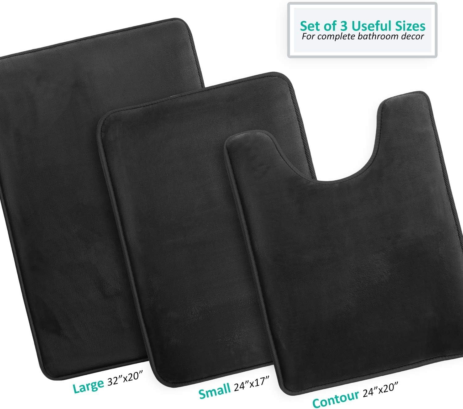 3-Piece Non-Slip Bathroom Rug Set – Ultra-Absorbent Coral Fleece Mats for Toilet, Vanity & Wet Floors, Machine-Washable Anti-Skid Bath Mats&nbsp;