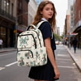 thumbnail image 3 of Yspwyqan Little Girls Horse Bow School Backpack, 17 Inch Casual School Bag, 600D Polyester Adjustable Straps Cow Print Kids Backpack for Preschool Kindergarten Hiking Travel, 3 of 7