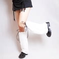 thumbnail image 3 of Japanese Sweet Lolita Knee High Leg Warmers Harajuku Gothic Women Wave Wrinkled Ruched Ribbon Bowknot Foot Covers Loose Socks Streetwear, 3 of 10