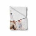 thumbnail image 2 of Ferret Soft Flannel Fleece Throw Blanket, Animal Portrait in Pastel Tone Wreath with a Ribbon Watercolor Style, Cozy Plush for Indoor and Outdoor Use, 50" x 70", Multicolor, by Ambesonne, 2 of 6