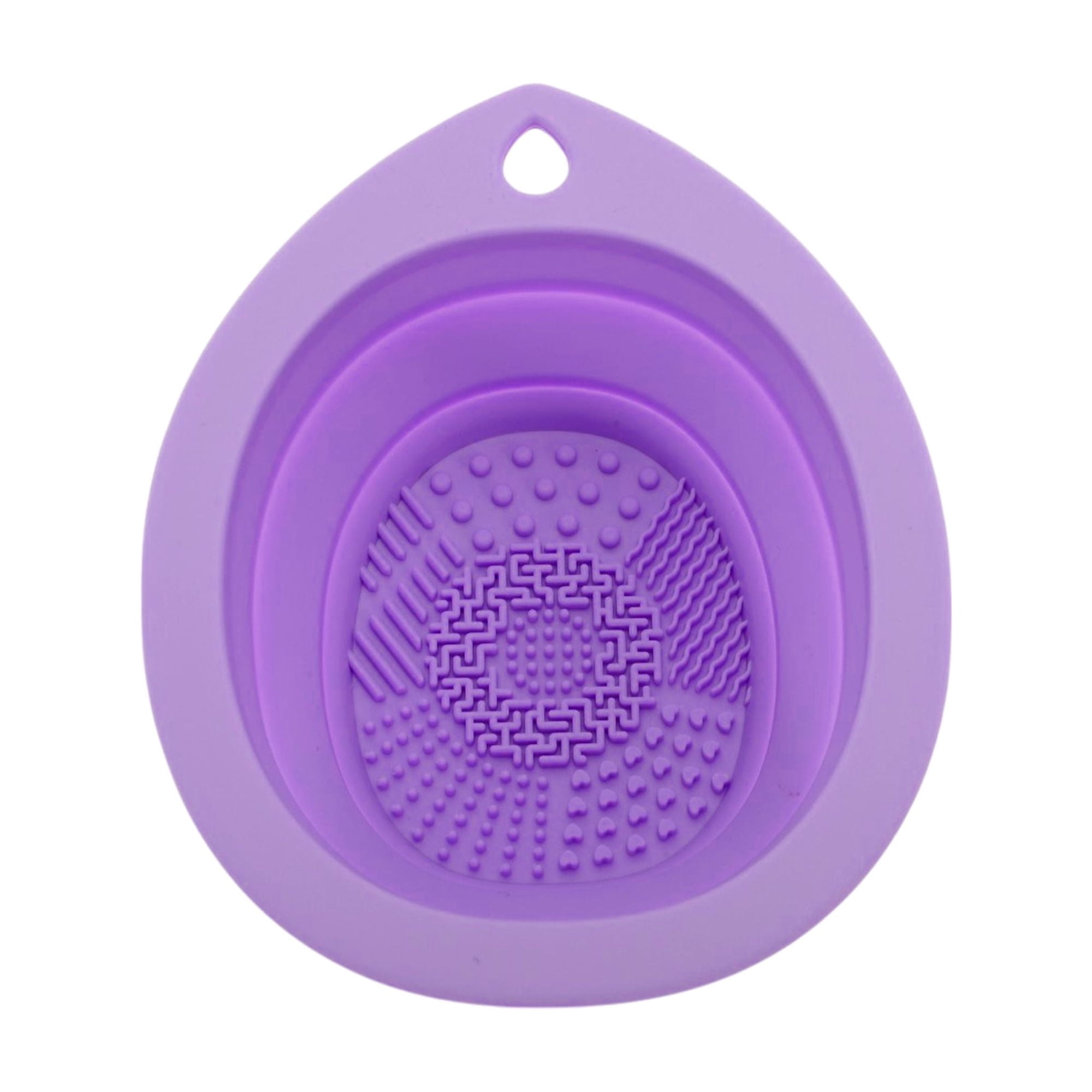 Unique Bargains Teardrop Shape Makeup Brush Cleaning Mat 1 Pc Purple