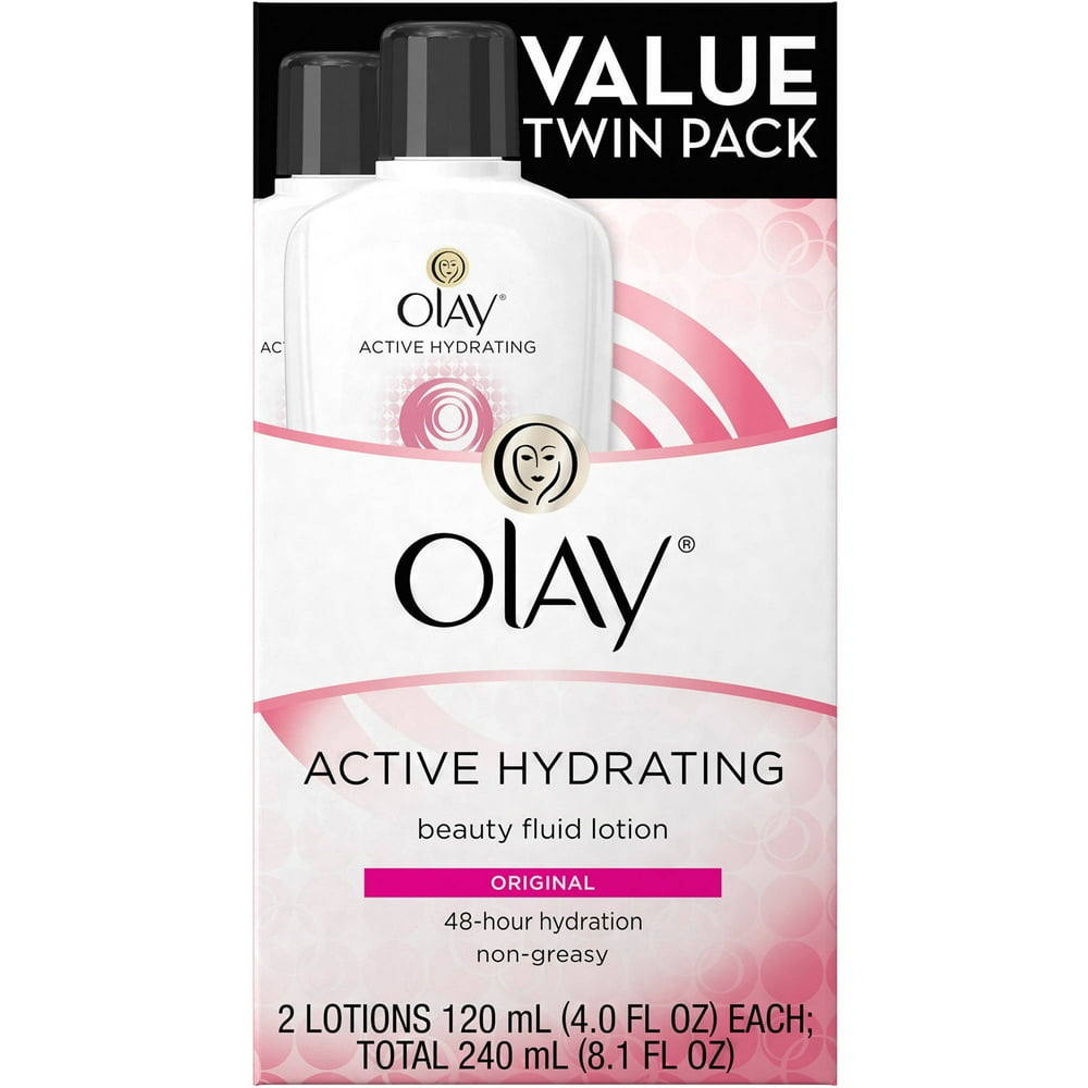 Olay Original Active Hydrating Beauty Fluid Lotion, 4 fl oz, 2 count