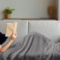 thumbnail image 3 of Stripes Soft Flannel Fleece Throw Blanket, Abstract Geometric Symmetric Simplistic Monochrome Modern Art Illustration, Cozy Plush for Indoor and Outdoor Use, 60" x 80", Black and White, by Ambesonne, 3 of 5