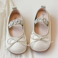 thumbnail image 6 of Girls Glitter Shoes Gold Sparkly Mary Jane Dress Flats with Crystal Strap for Wedding Party Pageant, Kids Little Kid Size 7-13.5, Soft Flat Adjustable,Size 28, 6 of 9