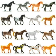 Prextex Plastic Horses Party Favors, 16 Count (All different horses in various poses and colors) Best Gift For Boys
