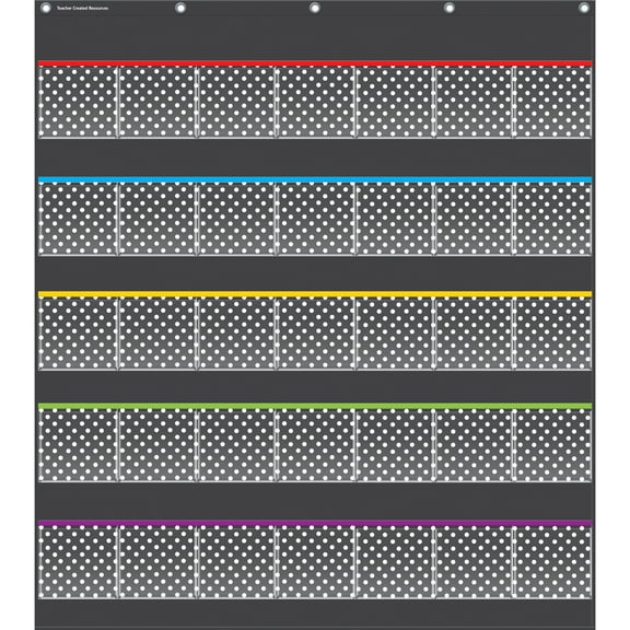 Teacher Created Resources, Tcr20750, Black Dots Storage Pocket Chart, 1 Each
