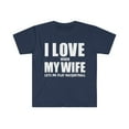 thumbnail image 1 of Love my wife she lets me play racquetball whipped Unisex T-shirt S-3XL, 1 of 2