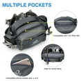 thumbnail image 2 of WATERFLY Unisex Large Capacity Hiking with Bottle Holder Nylon Fanny Pack Waist Bag,Gray, 2 of 6