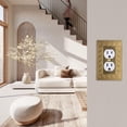 thumbnail image 2 of Rio Salto Laurel Collection Duplex Brushed Brass Gold Metal Outlet Cover Light Switch Plate Wall Plates Duplex Midsize 5" X 3.13" 4 Pack Heavy-Gauge Decorative Luxury Premium Wall Plate, 2 of 9