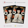 thumbnail image 2 of Bedtime Prayers Spiritual Girl Portrait Artwork Framed Wall Art Print A4, 2 of 5
