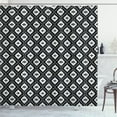 thumbnail image 1 of Aztec Shower Curtain, Native Ornamental with Classic Victorian Damask Baroque Effects Ethnic Pattern, Fabric Bathroom Set with Hooks, 69W X 84L Inches Extra Long, Black and White, by Ambesonne, 1 of 3