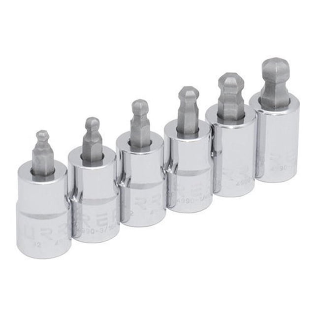 Juego de 6 Dados Urrea Punta Hexagonal Bola 3/8 4900BD
