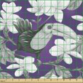 thumbnail image 2 of Ambesonne Floral Fabric by the Yard Upholstery, Plumerias and Toucan Birds, 2 Yards, Grey and White, 2 of 5