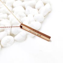 Boyfriend Birthday Gift - Personalized 4 Sides Name Bar Necklace - Custom Bar Necklace - Couple Necklace Personalized Gift
