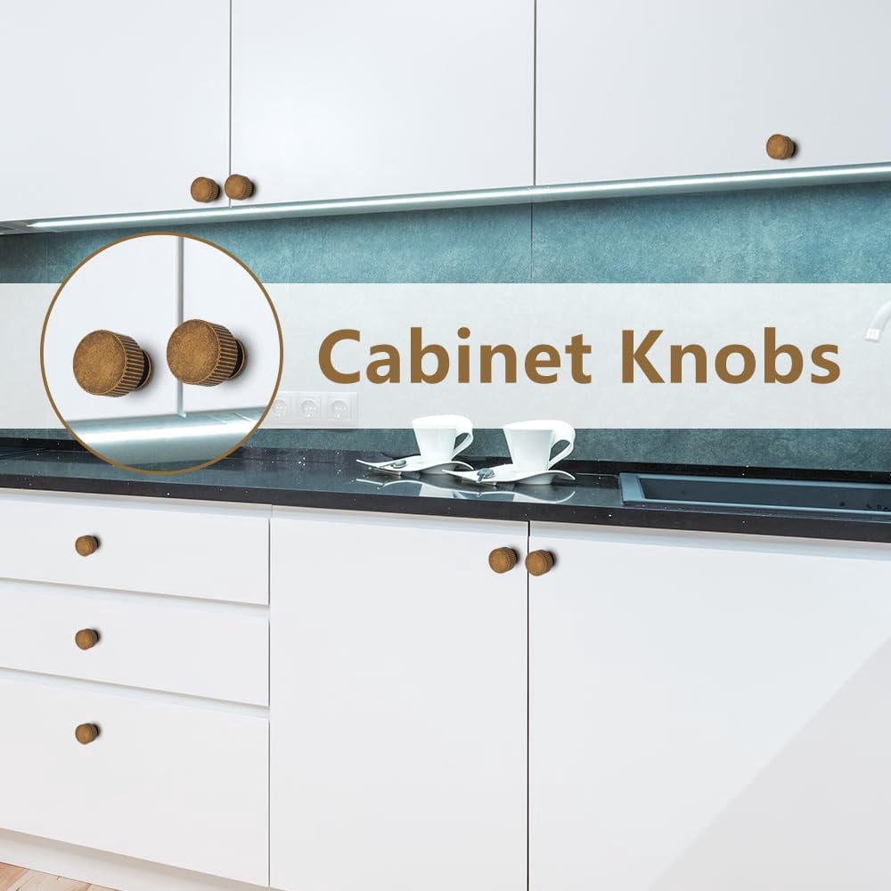 12 Pack Solid Vintage Antique Brass Cabinet Knobs Dresser Knobs, Drawer Pulls for Cabinets, Bathroom, Cupboard, Kitchen Hardware