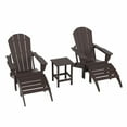 thumbnail image 6 of WestinTrends Malibu 5-Piece set classic Adirondack chairs with ottoman and a small coffee table (2 seater), Dark Brown, 6 of 13