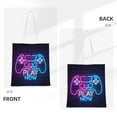 thumbnail image 3 of DouZhe Reusable Grocery Bags, Neon Play Now Game controller Lightweight Polyester Canvas Cloth Tote Bag for Travle Gym Shopping School, 15" x 16", 3 of 7