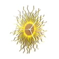 thumbnail image 4 of Ardeola - Medusa Gold - 16 in Elegant Contemporary Modern Sunburst Decorative Wall Clock, 4 of 10