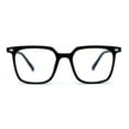 thumbnail image 1 of Thin Plastic Rectangular Horn Rim Blue Light Filtering Computer Eyeglasses Matte Black, 1 of 4