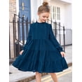 thumbnail image 4 of Vestido Arshiner azul de manga larga para fiesta formal de 12 a 13 años, 4 of 6
