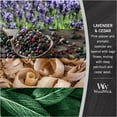 thumbnail image 4 of WoodWick Large Hourglass Scented Candle, Crackles as it Burns, Lavender & Cedar, 21.5 oz., 4 of 7