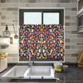 thumbnail image 4 of Yayeee Kitchen Curtains Tier Pair Light Filtering 27"x24" Rod Pocket Short Cafe Window Panel, Small Colorful Flower, 4 of 7