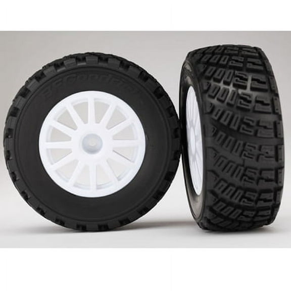 Traxxas Wheel, Wht&Gravel Pattern Tires(2),Assm:1/10 Rally