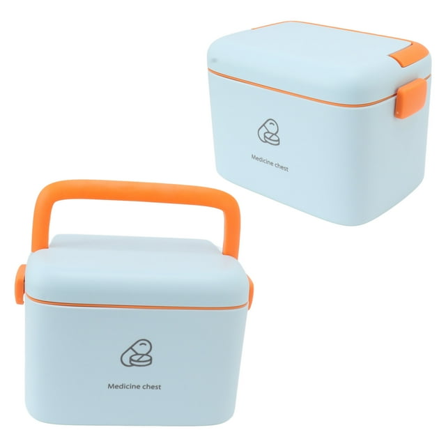 Caja De Medicamentos, 2 Capas De Gran Capacidad, Caja De Almacenamiento De Medicamentos, Organizador Portátil De Medicina De Emergencia Familiar Con Bandeja Extraíble Para El