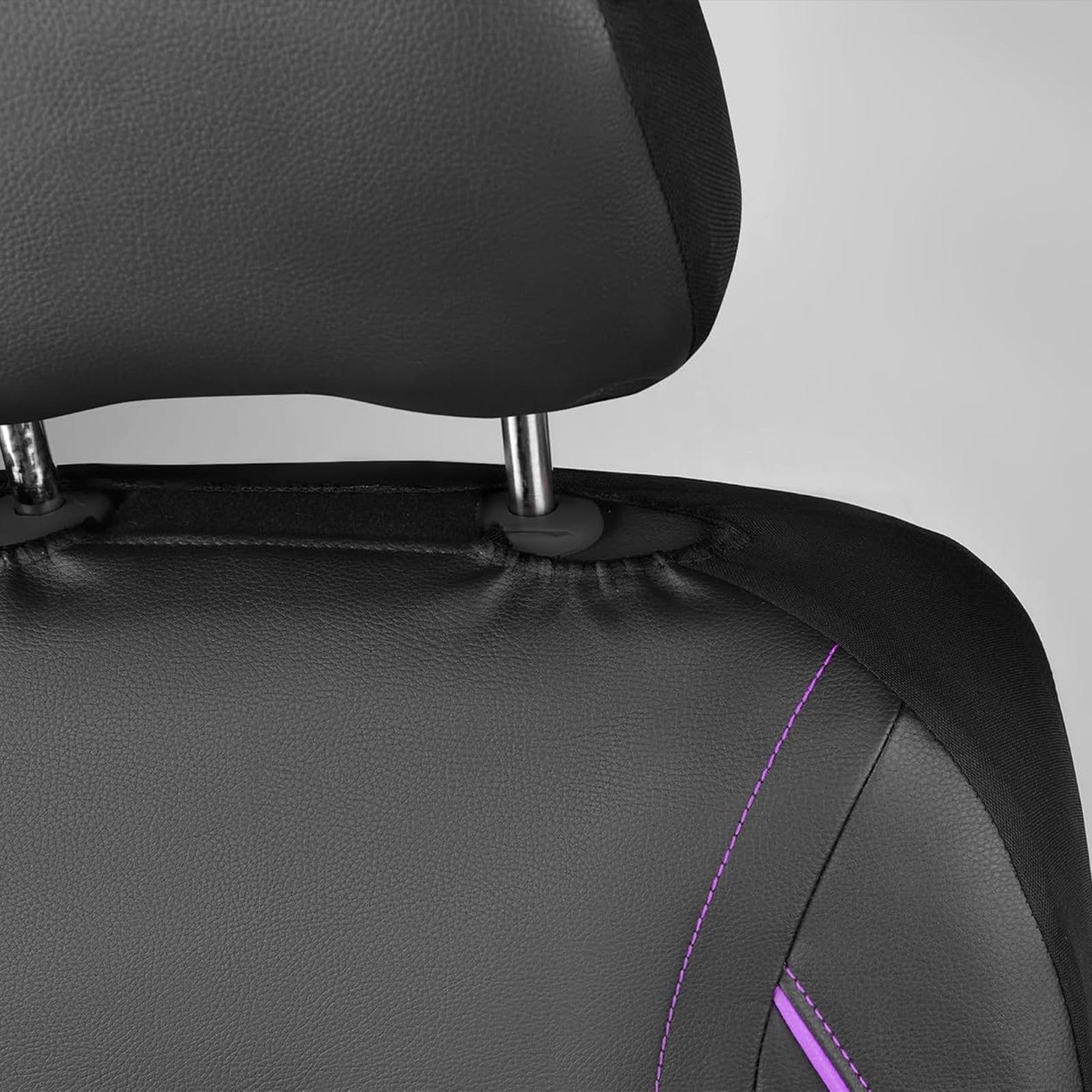 CAR GRAND Faux Leather car seat covers front pair breathable universal fit airbag compatible car, SUV, truck and van Purple