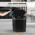 thumbnail image 3 of Black Bathroom Trash Can with Lid - ELPEHCO 2 Gallon Sensor Trash Bin, Automatic Narrow Garbage Can, Waterproof Smart Trash Can, Slim Motion Sensor Waste Bins for Bathroom, Living Room, Office, 3 of 16