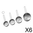 thumbnail image 1 of Tazas medidoras,Tazas medidoras de acero inoxidable Cucharas,Cocina Cocina Hornear Tazas medidoras doradas,Báscula de café para alimentos líquidos secos,Mango de madera Cocina Comedor, 1 of 8