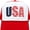 Red - USA, variant on American Flag Patriotic USA Classic 5 Panel Mesh Snap Back Trucker Hat [Navy - USA]