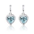 thumbnail image 1 of Pendientes con Forma de Corazón JeenMata Forever de 1,25 Quilates Aguamarina Chapados en Oro Blanco de 18 K sobre Plata, 1 of 6