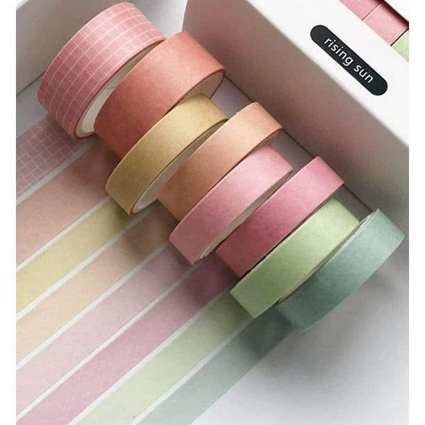 8 rollos de cinta de papel decorativa suave para manualidades y embalaje de regalo (roja)
