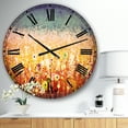 thumbnail image 2 of Designart 'Abstract Flower Field Watercolor Painting' Traditional wall clock, 2 of 3