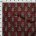 thumbnail image 3 of oneOone Georgette Viscose Fabric Leaves & Floral Block Printed Craft Fabric BTY 42 Inch Wide, 3 of 6