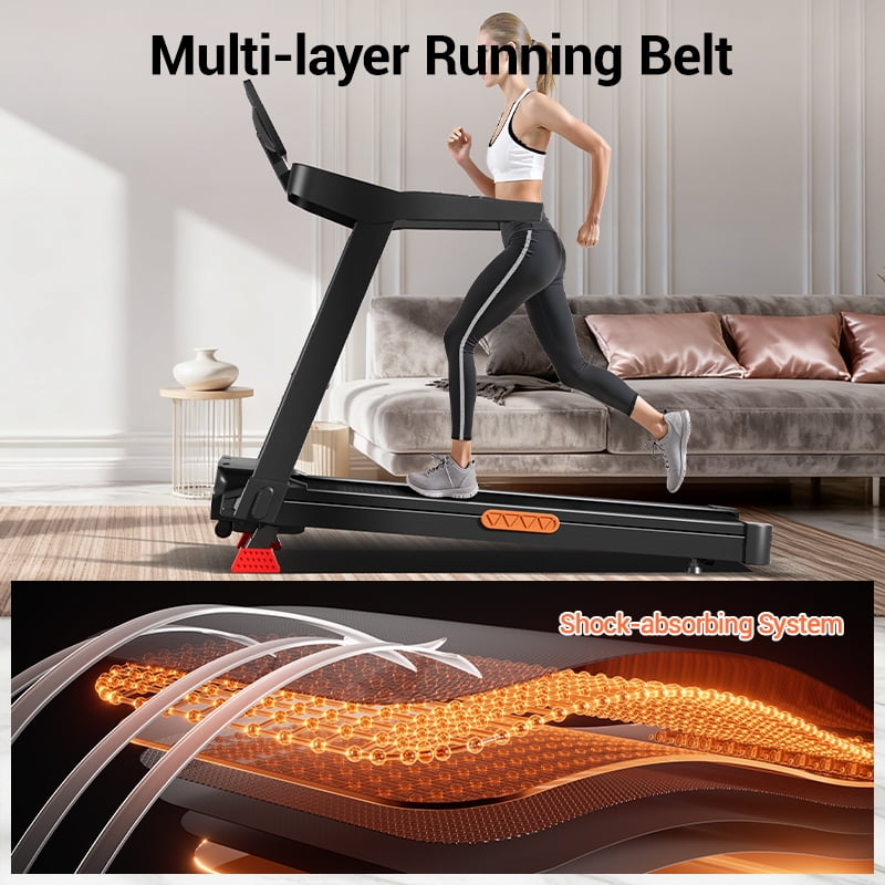 ROBORE 20% Maunal Incline Treadmill, Foldable Home Treadmill with Quiet 3.5 HP Motor, 400LBS Capacity Workout