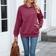 thumbnail image 5 of Women's Hoodies Solid Color Long Sleeve Sweatshirt with Pockets Hooded Sweat Top Fleece Pullover s Autumn Winter Thermal Sweatshirts Sweater Tunic Hoodie Streetwear Fashion, 5 of 6
