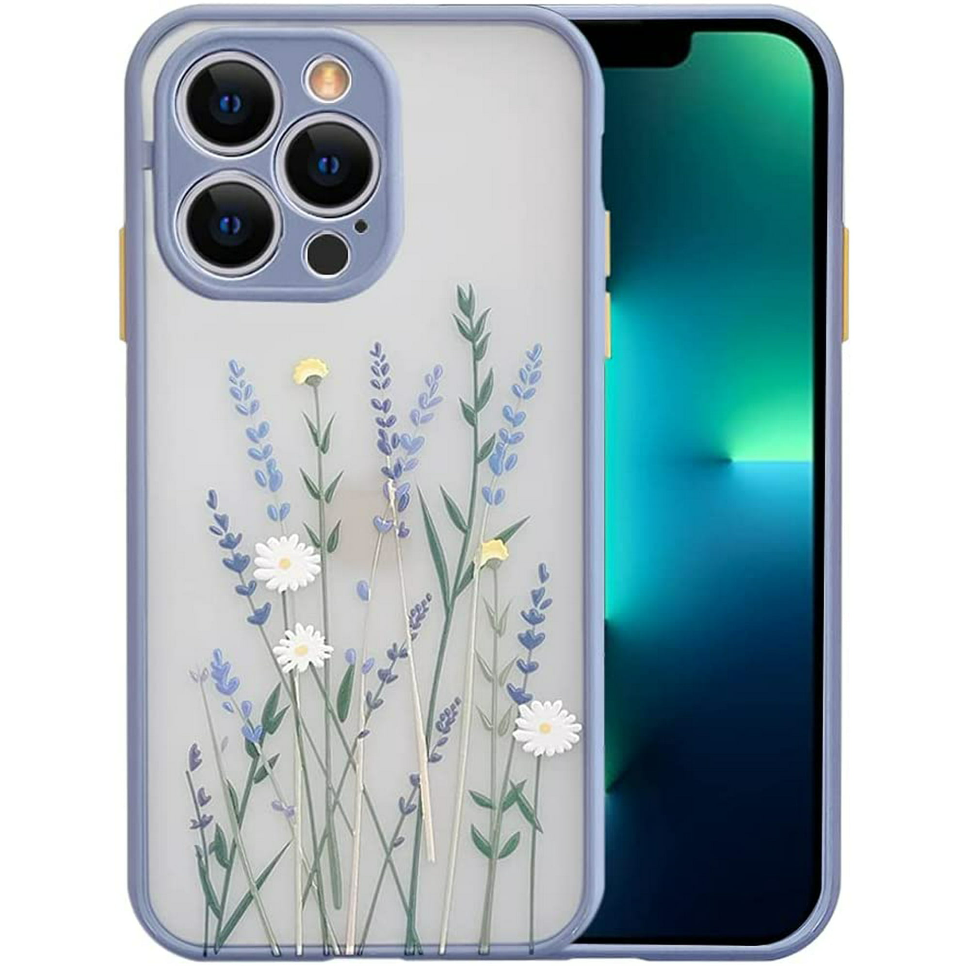 Ownest Compatible for iPhone 11 Case for Flower Clear Frosted PC Back  Floral Girls Woman and Soft TPU Protective Silicone Slim Case for iPhone