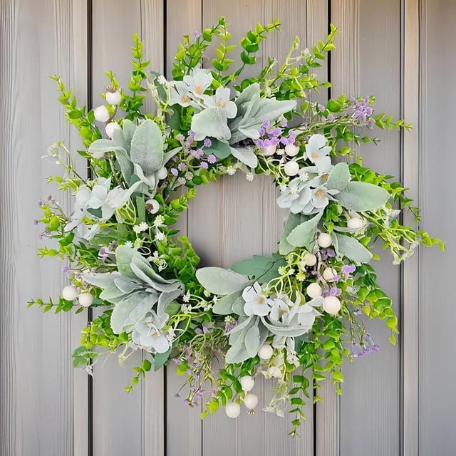 Home Decor,Spring Summer Wildflower Wreath Delicate Door Hanging Non-Fading Long-Lasting Use Versatile Placement,Festive Decor for Front Porch Courtyard Home Wall Space Renovation Decors