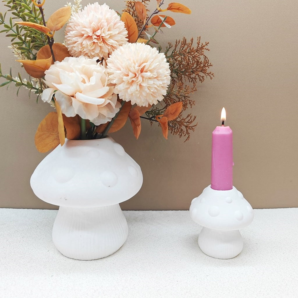 lanema Silicone Vase Moulds Silicone Planter Molds Mushroom Shape Crafting Molds Candle Holder Moulds Suitable for Flower Vase