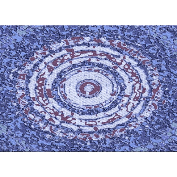 Ahgly Company Indoor Rectangle Patterned Deep Periwinkle Purple Area Rugs, 2' x 5'