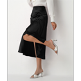 thumbnail image 4 of Falda de Satén de Seda con Cintura Alta y Cremallera para Mujer. Negro XL, 4 of 7