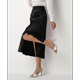 thumbnail image 4 of Falda de Satén de Seda con Cintura Alta y Cremallera para Mujer. Negro XL, 4 of 7