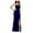 Navy, variant on BETSY & ADAM Womens Navy Ruffled Sleeveless Strapless Full-Length Evening Fit Flare Dress 2
