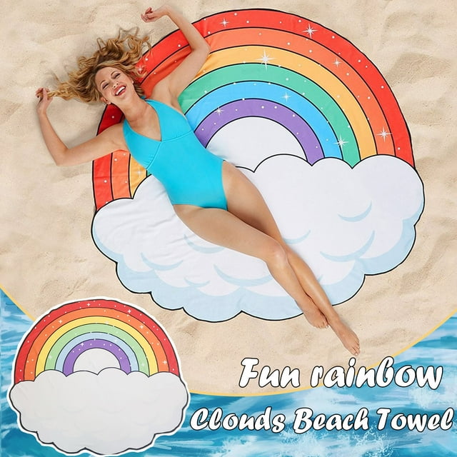 Xihbxyly Toalla de Playa con Diseño de Nube Divertida, Tela Suave y Elástica, Cómoda y Versátil, Ideal para Viajes En Casa o Playa, Diseño Unisex, Tamaño 148 X 148 Cm, Ideal para Regalar.