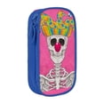 thumbnail image 1 of XMXY Illumination Skull Large Capacity Pencil Case, Portable Pencil Bags with Compartments Zipper Blue, 1 of 7