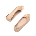 thumbnail image 5 of BURUDANI Women's Slip-On Ballet Flats with Gold Medallion Accent, 5 of 7